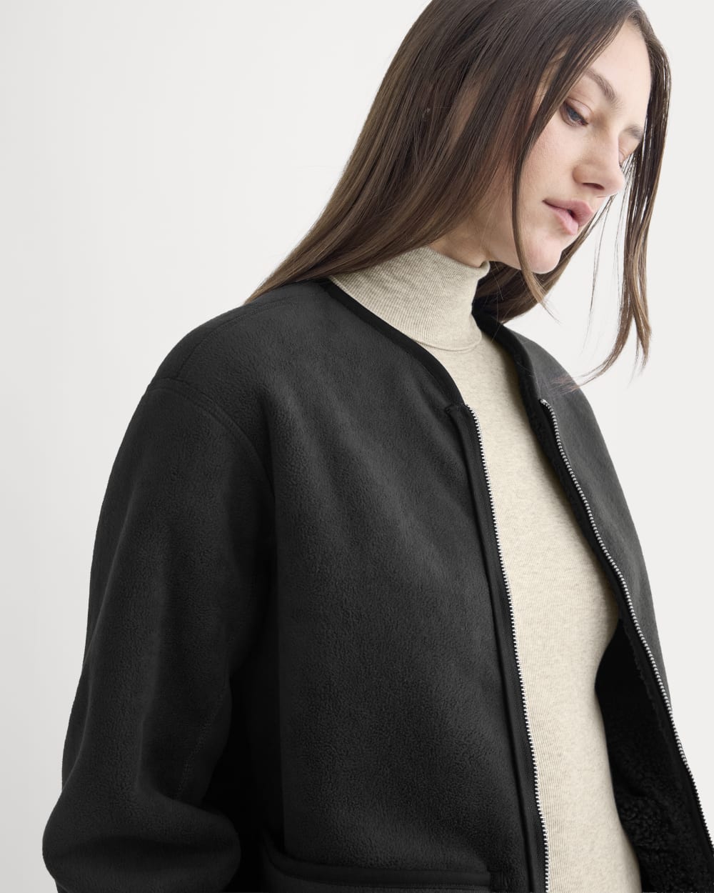 Reversible Teddy Jacket | Black - Image 4