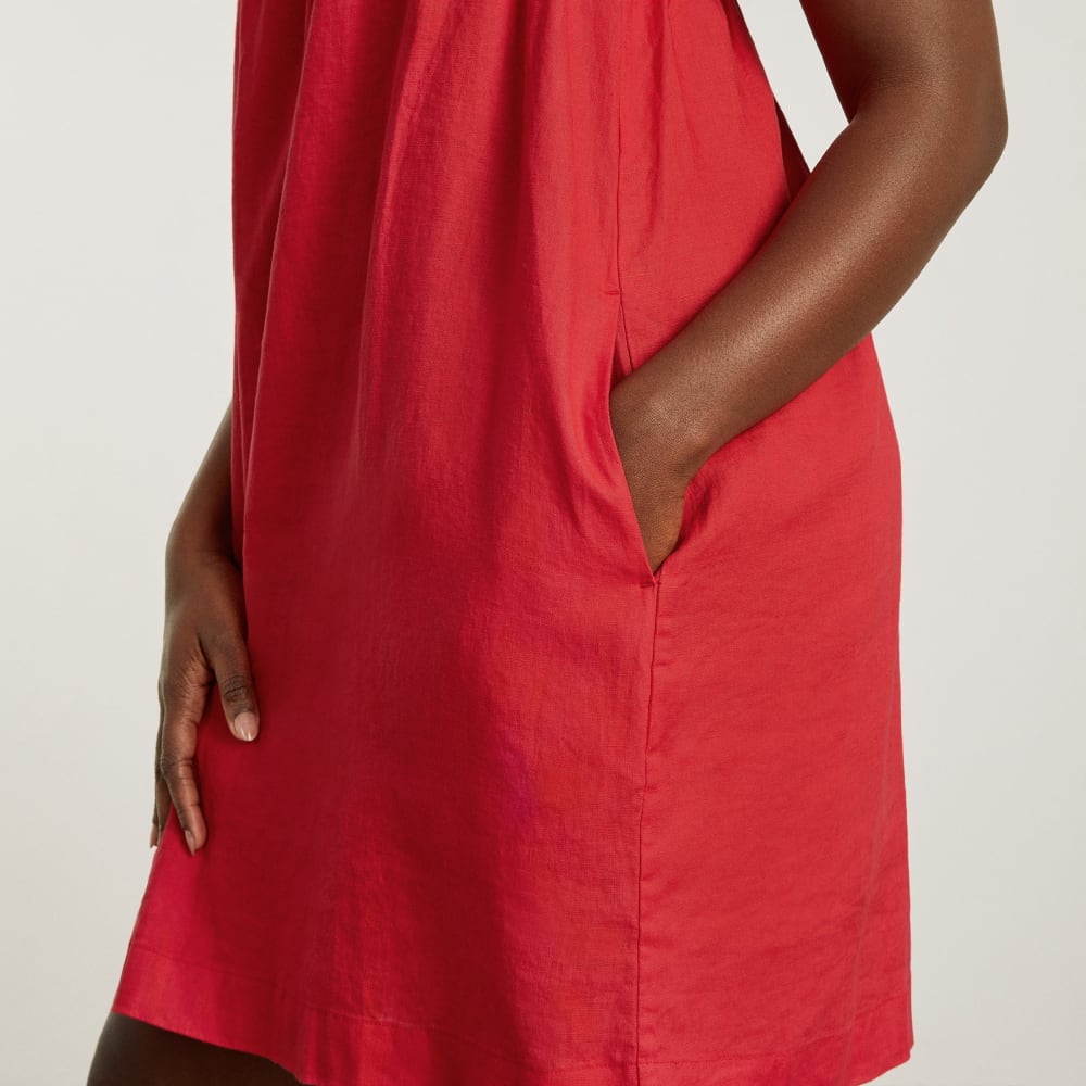 The Smocked Linen Dress | Goji Berry - Image 5