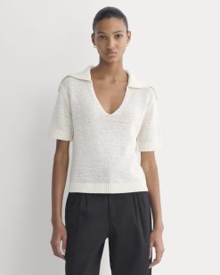 Open Collar Polo | Bone