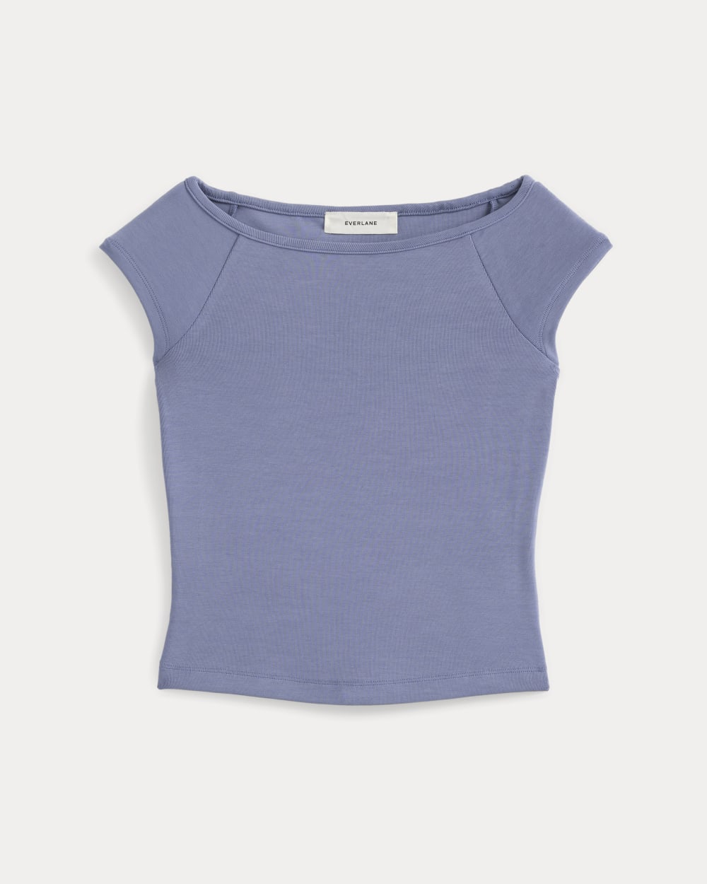 Boatneck Cap-Sleeve Top in Butterknit | Blue Dusk - Image 2