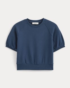 Alternative view of Lightweight Terry Blouson Short-Sleeve Crew | Blue Wing Teal