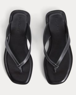 Alternative view of The Leather Flip Flop |  Black