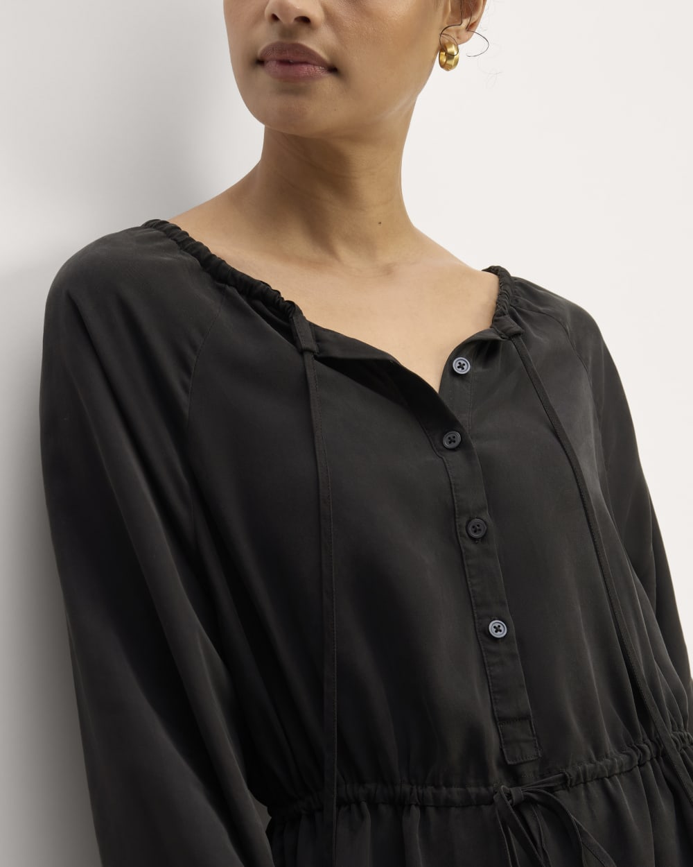 The TENCEL™ Gathered Maxi Dress | Black - Image 4