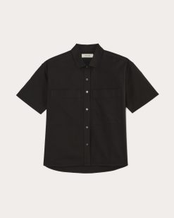 Alternative view of The Short-Sleeve Boxy Oxford | Black