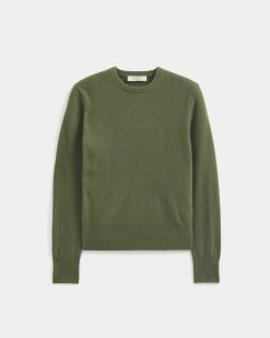 Alternative view of Cashmere Slim Crew Sweater | Forest Green