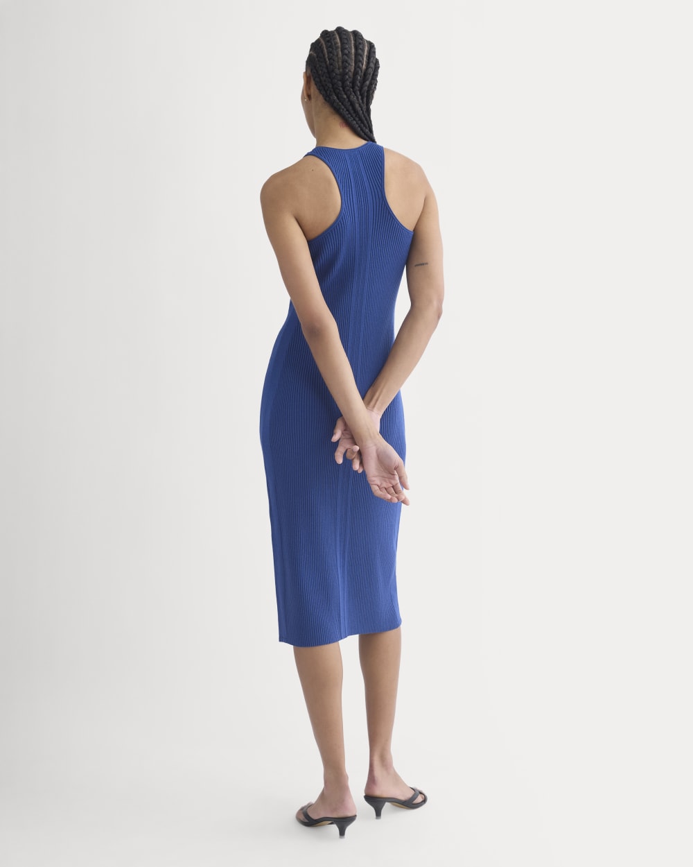 Cutaway Ribbed Midi Dress | Estate Blue - Image 8