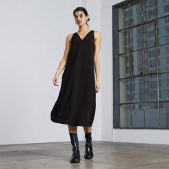 The City Stripe Midi Dress | Black