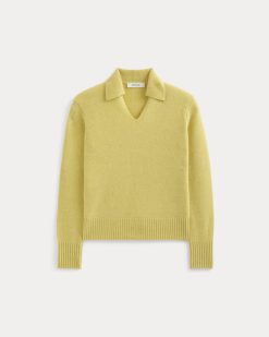 Alternative view of Cashmere Polo Sweater | Double Cream Heather