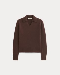 Alternative view of Cashmere Polo Sweater | Dark Mahogany