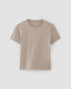 Alternative view of The Box-Cut Tee in Essential Cotton | Burnt Sugar | No Pocket