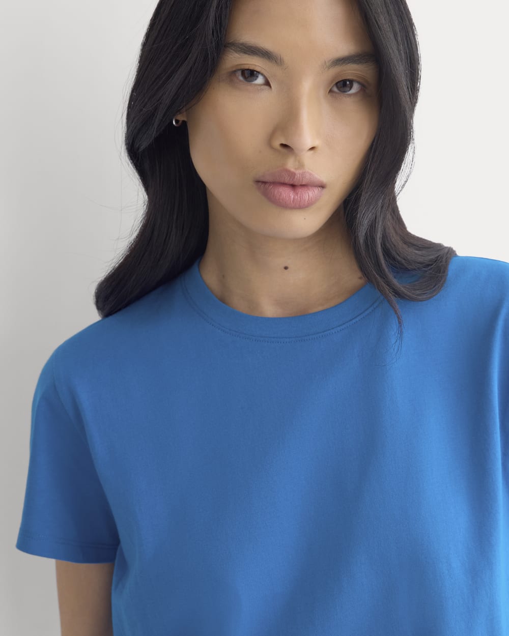 The Box-Cut Tee in Essential Cotton | Imperial Blue | No Pocket - Image 4