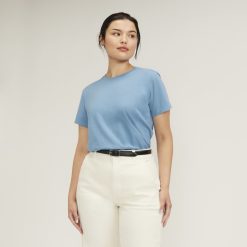 The Box-Cut Tee in Essential Cotton | Heritage Blue | No Pocket