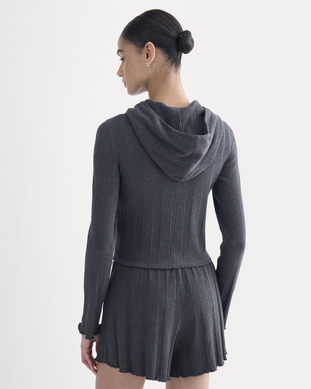 Lounge Rib Hoodie | Heathered Soot - Image 5