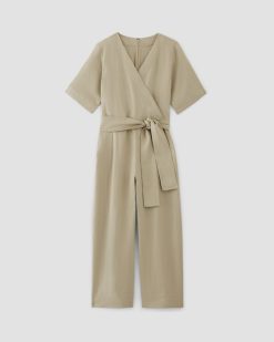 Alternative view of The Wrap Jumpsuit in Linen | Trench Coat Khaki