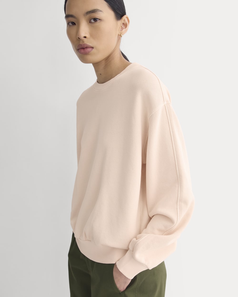 Lightweight Terry Blouson Crew | Pale Peach - Image 4