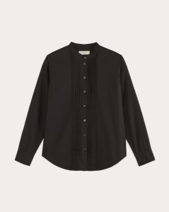 Alternative view of The Tuxedo Shirt in Silky Cotton | Black
