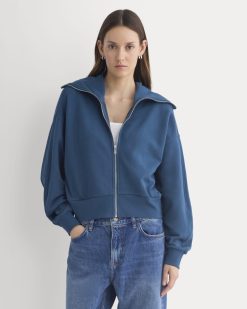 Lightweight Terry Cropped Full-Zip | Blue Wing Teal