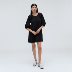 Alternative view of The Seersucker Puff Sleeve Dress | Black