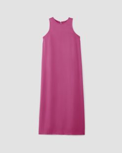 Alternative view of The Satin Racerback Slip Dress | Fuchsia Pink