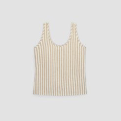 Alternative view of The Scoop Tank in Linen | Bone / Caramel