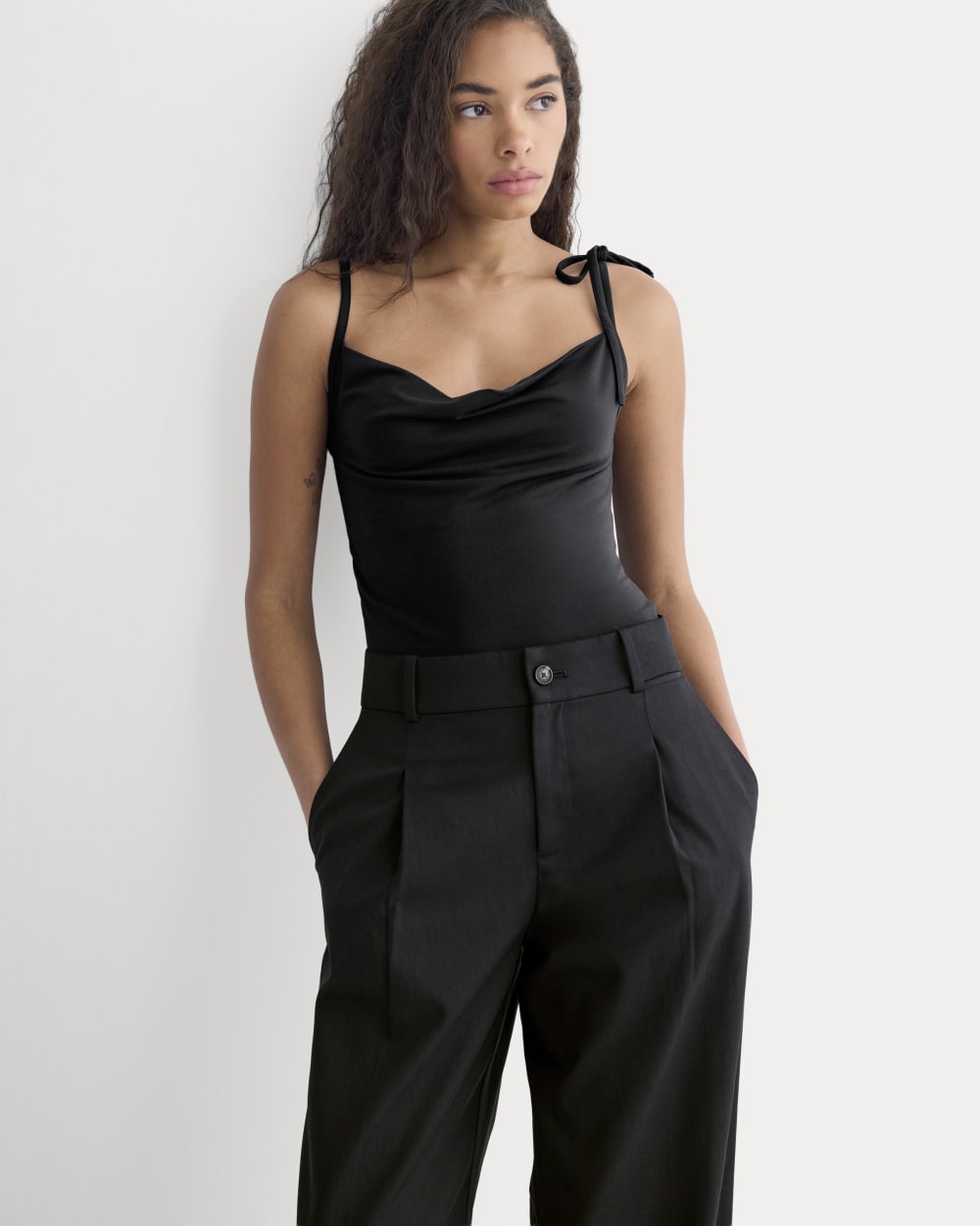 Tie-Shoulder Tank | Black - Image 4