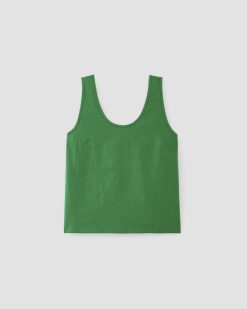 Alternative view of The Scoop Tank in Linen | Grass Green