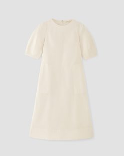 Alternative view of The Short-Sleeve Puff Midi Dress | Bone