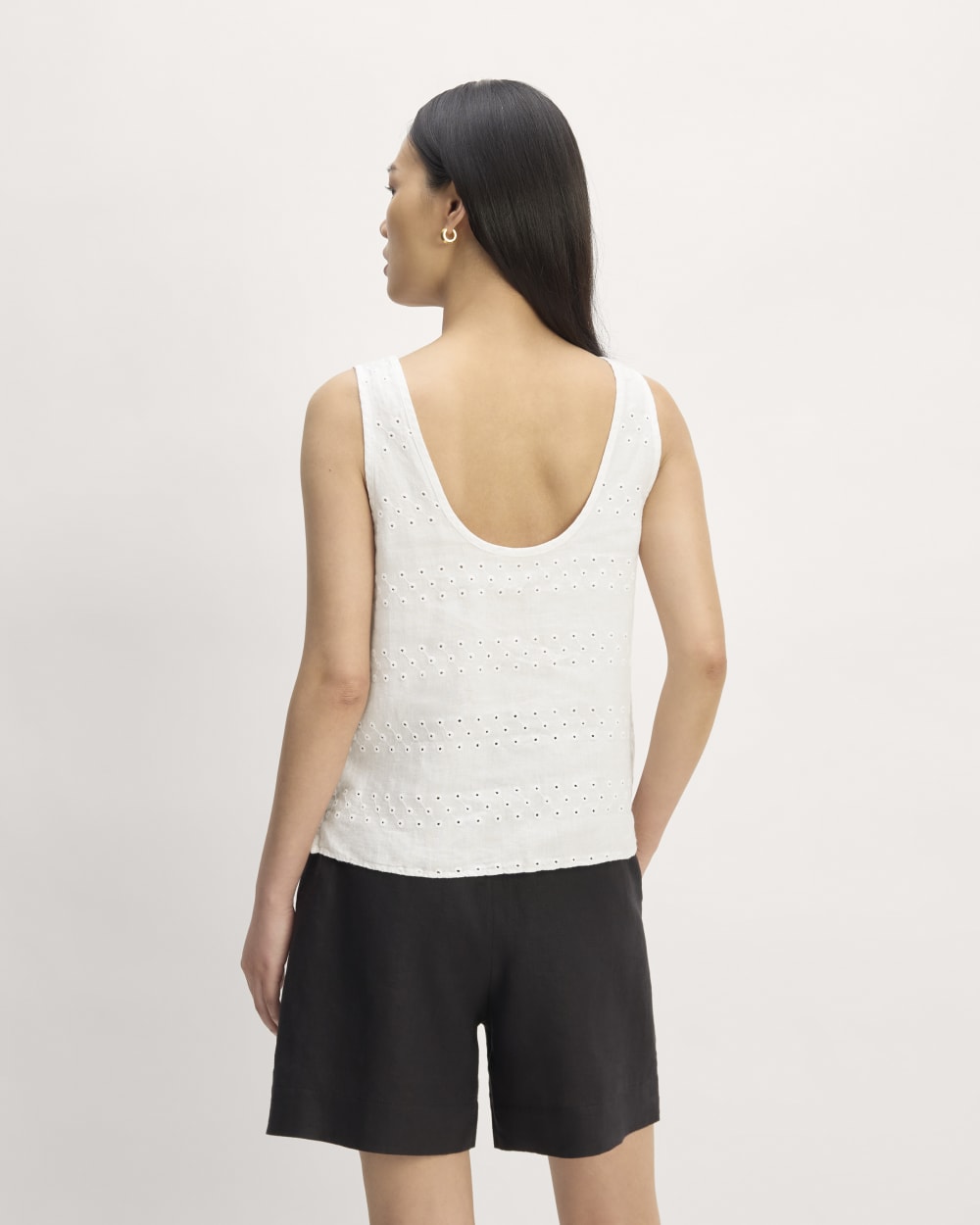 The Linen Eyelet Scoop-Neck Tank | White Eyelet - Image 6
