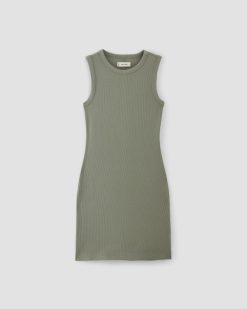 Alternative view of The Ribbed Mini Dress | Sage Green