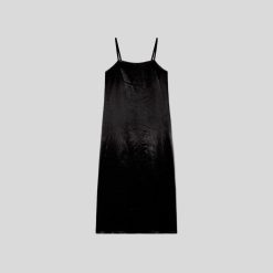 Alternative view of The Satin Square-Neck Slip Dress | Black