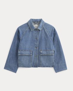 Alternative view of Cropped Denim Jacket | Medium Indigo