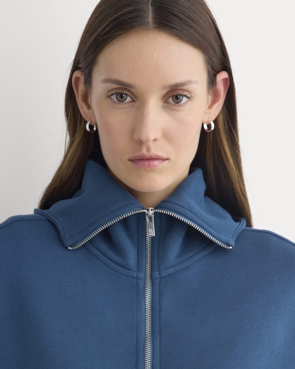 Lightweight Terry Cropped Full-Zip | Blue Wing Teal - Image 4