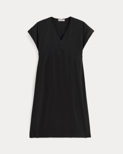 Alternative view of The Tie-Back Dress in Stretch Linen | Black