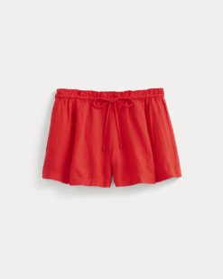 Alternative view of Flowy Short in Linen | Fiery Red