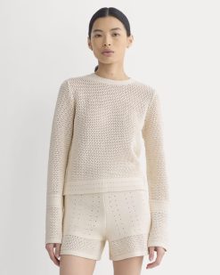 Open Knit Long-Sleeve Crew in Everyday Cotton | Canvas