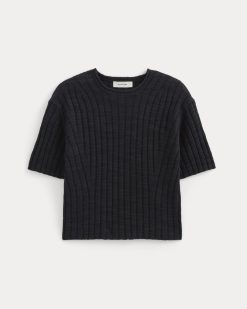 Alternative view of The Oversized Tee in Cotton Linen | Black