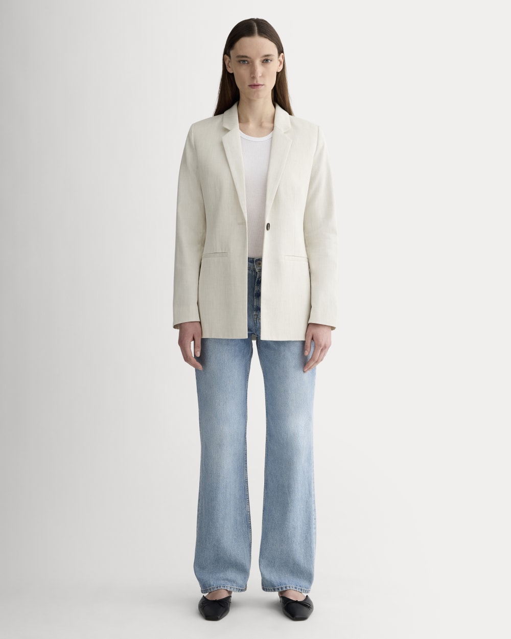 The Relaxed Blazer in Buttersmooth | Heathered Oat - Image 3