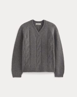 Alternative view of Cloud Cable V-Neck Sweater | Blue Multi Twist
