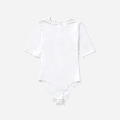 Alternative view of The Short-Sleeve Crew Neck Bodysuit | White | Bikini