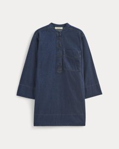 Alternative view of The Denim Popover Dress | Dark Indigo