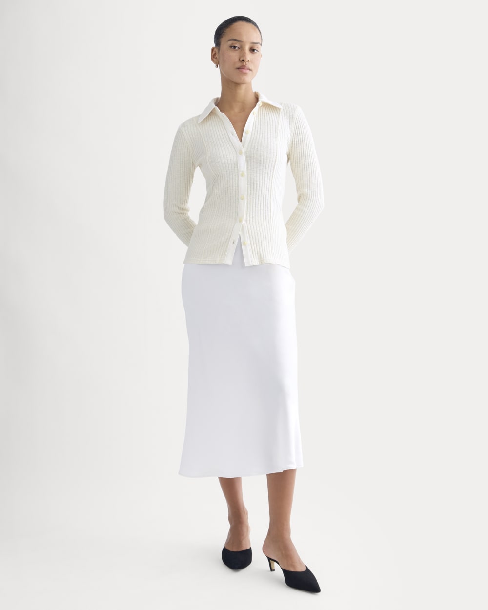 Cozy Rib Button-Up | Bone - Image 3