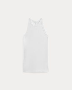 Alternative view of Luxe Rib Racerback Tank | White