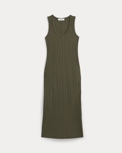 Alternative view of Scoop-Neck Midi Dress in Pointelle Knit | Olive Night