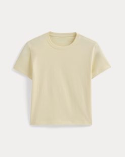 Alternative view of The Box-Cut Tee in Essential Cotton | Double Cream | No Pocket