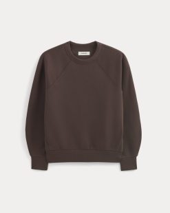 Alternative view of Luxe Fleece Raglan Crewneck | Dark Chocolate