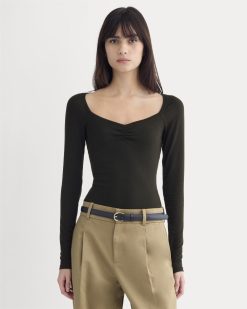 Sweetheart-Neck Top in Butterluxe | Black