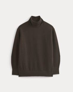 Alternative view of Luxe Fleece Turtleneck | Dark Chocolate