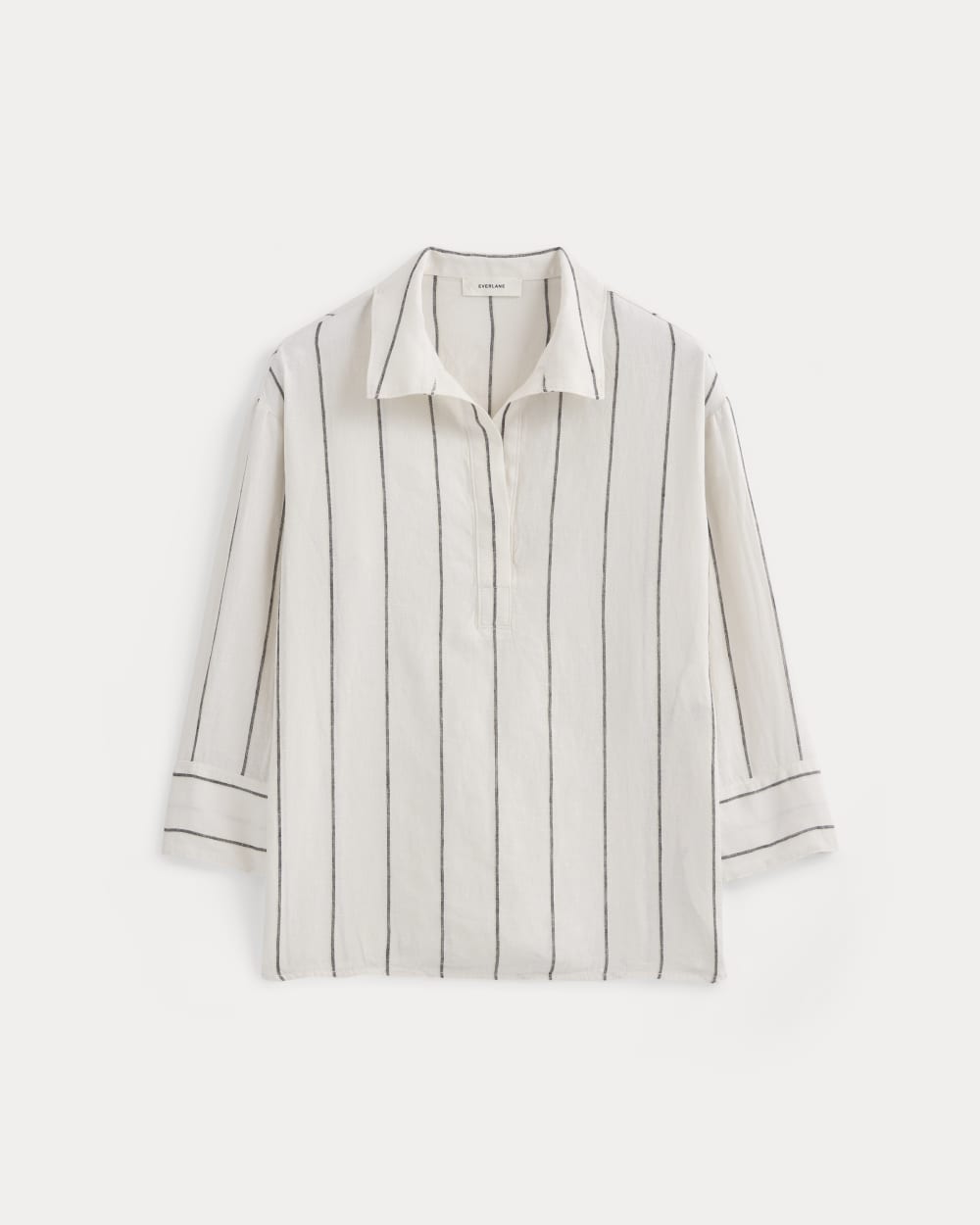 Popover Shirt in Linen | Gardenia/Meteorite - Image 2