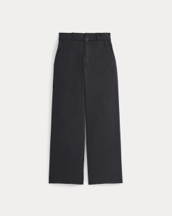 Alternative view of Wide-Leg Belted Pant in Stretch Linen | Black | Long