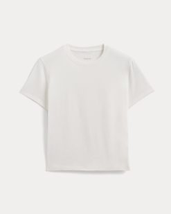 Alternative view of The Box-Cut Tee in Essential Cotton | White | No Pocket